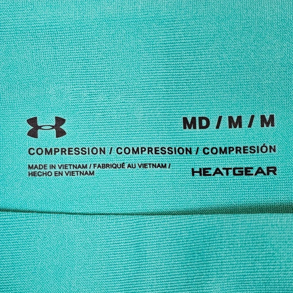 Under Armour HeatGear Teal Compression Cropped‎ Leggings Ruched High Rise Medium